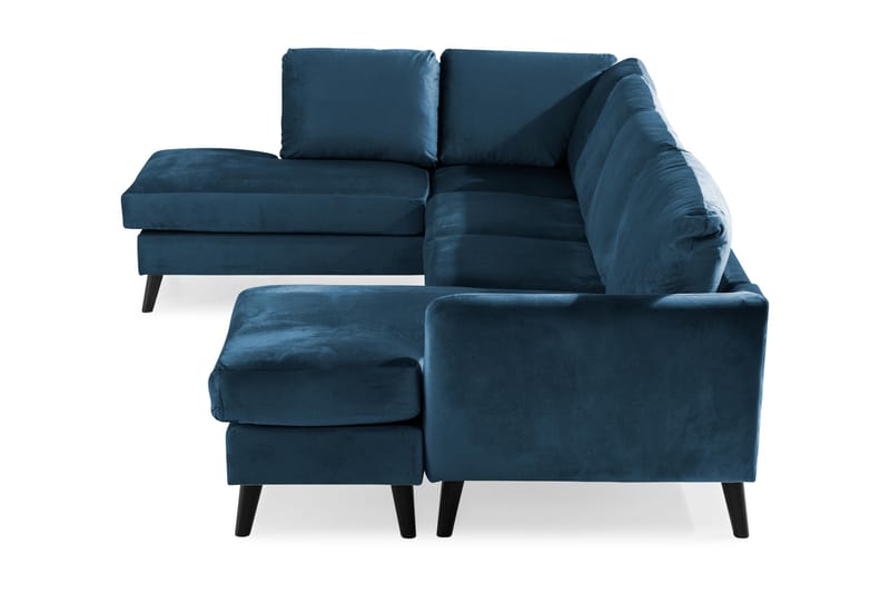 Trend 4-sits Vänstervänd U-formad Soffa med Divan och Schäslong i Sammet - Blå - Products - Möbler - Soffa - Divansoffa & schäslongsoffa - 4 sits soffa med divan