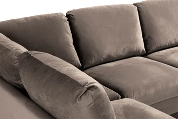 Trend 4-sits Vänstervänd U-formad Soffa med Divan och Schäslong i Sammet - Brun - Products - Möbler - Soffa - Divansoffa & schäslongsoffa - 4 sits soffa med divan