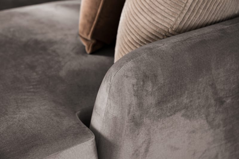 Trend 4-sits Vänstervänd U-formad Soffa med Divan och Schäslong i Sammet - Brun - Products - Möbler - Soffa - Divansoffa & schäslongsoffa - 4 sits soffa med divan