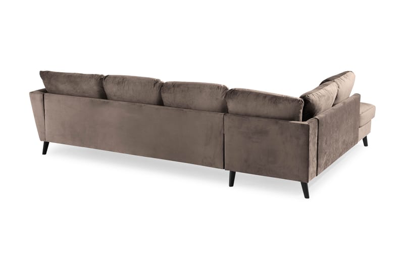Trend 4-sits Vänstervänd U-formad Soffa med Divan och Schäslong i Sammet - Brun - Products - Möbler - Soffa - Divansoffa & schäslongsoffa - 4 sits soffa med divan
