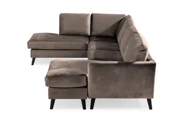 Trend 4-sits Vänstervänd U-formad Soffa med Divan och Schäslong i Sammet - Brun - Products - Möbler - Soffa - Divansoffa & schäslongsoffa - 4 sits soffa med divan