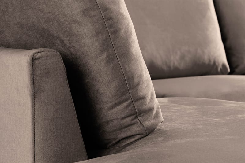 Trend 4-sits Vänstervänd U-formad Soffa med Divan och Schäslong i Sammet - Brun - Products - Möbler - Soffa - Divansoffa & schäslongsoffa - 4 sits soffa med divan