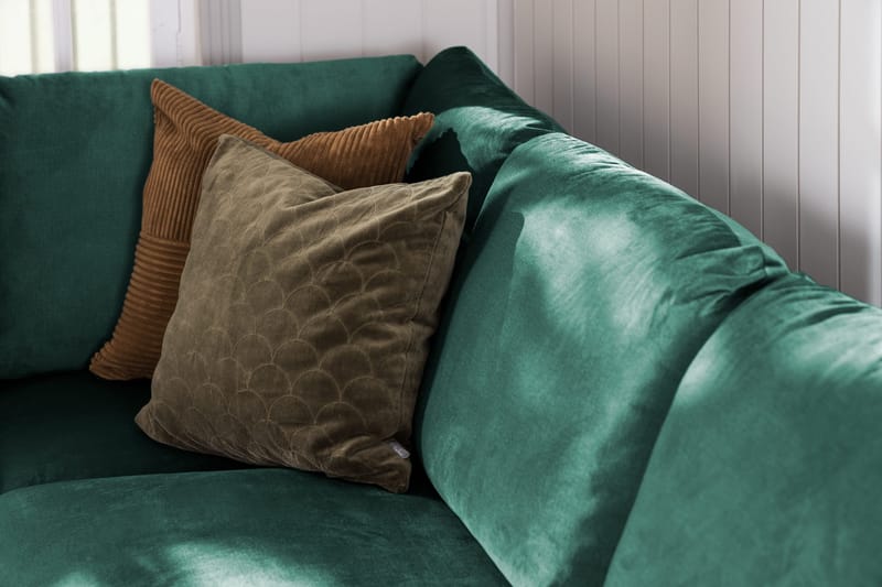 Trend 4-sits Vänstervänd U-formad Soffa med Divan och Schäslong i Sammet - Grön - Products - Möbler - Soffa - Divansoffa & schäslongsoffa - 4 sits soffa med divan