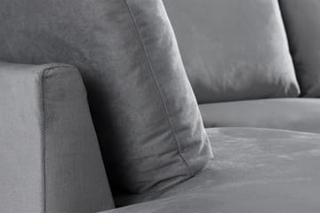 Trend 4-sits Vänstervänd U-formad Soffa med Divan och Schäslong i Sammet - Ljusgrå - Products - Möbler - Soffa - Divansoffa & schäslongsoffa - 4 sits soffa med divan