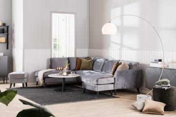 Trend 4-sits Vänstervänd U-formad Soffa med Divan och Schäslong i Sammet - Ljusgrå - Products - Möbler - Soffa - Divansoffa & schäslongsoffa - 4 sits soffa med divan
