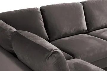 Trend 4-sits Vänstervänd U-formad Soffa med Divan och Schäslong i Sammet - Mörkgrå - Products - Möbler - Soffa - Divansoffa & schäslongsoffa - 4 sits soffa med divan