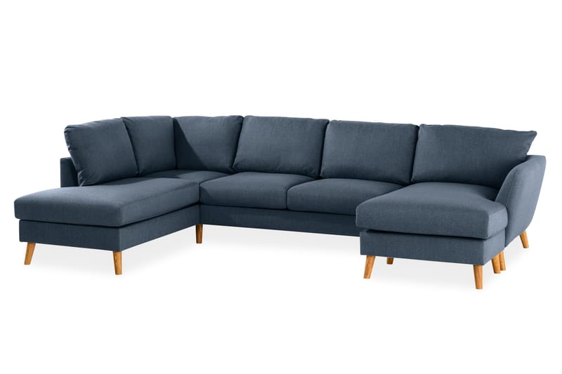 Trend 4-sits Vänstervänd U-formad Soffa med Divan och Schäslong i Tyg - Blå - Products - Möbler - Soffa - Divansoffa & schäslongsoffa - 4 sits soffa med divan