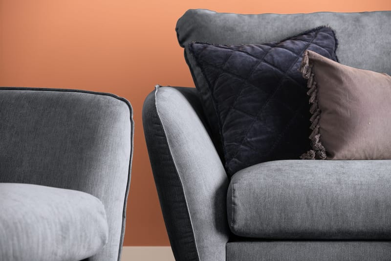 Trend Lyx 3-sits Vänstervänd L-formad Divansoffa i Tyg - Mörkgrå - Products - Möbler - Soffa - Divansoffa & schäslongsoffa - 4 sits soffa med divan