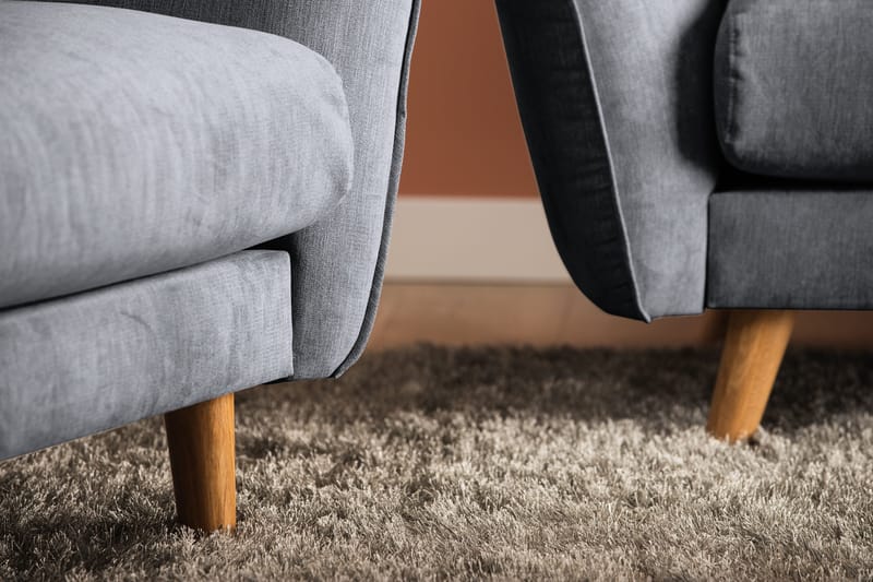 Trend Lyx 3-sits Vänstervänd L-formad Divansoffa i Tyg - Mörkgrå - Products - Möbler - Soffa - Divansoffa & schäslongsoffa - 4 sits soffa med divan