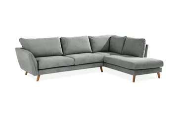 Trend Lyx 4-sits Högervänd L-formad Schäslongsoffa i Tyg - Grå - Products - Möbler - Soffa - Divansoffa & schäslongsoffa - 4 sits soffa med divan
