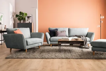 Trend Lyx 4-sits Högervänd L-formad Schäslongsoffa i Tyg - Grå - Products - Möbler - Soffa - Divansoffa & schäslongsoffa - 4 sits soffa med divan