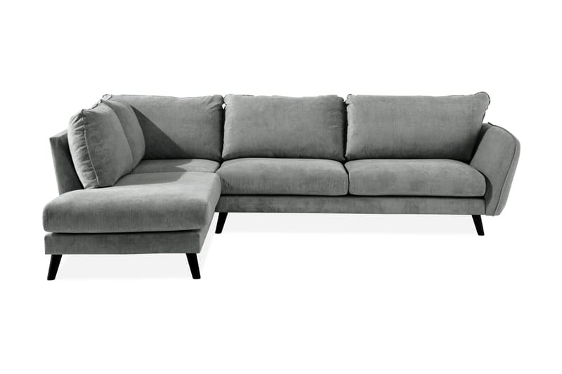 Trend Lyx 4-sits Vänstervänd L-formad Schäslongsoffa i Tyg, Grå