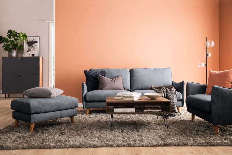 Trend Lyx Schäslongsoffa Vänster - Mörkgrå/Ek - Products - Möbler - Soffa - Divansoffa & schäslongsoffa - 4 sits soffa med divan