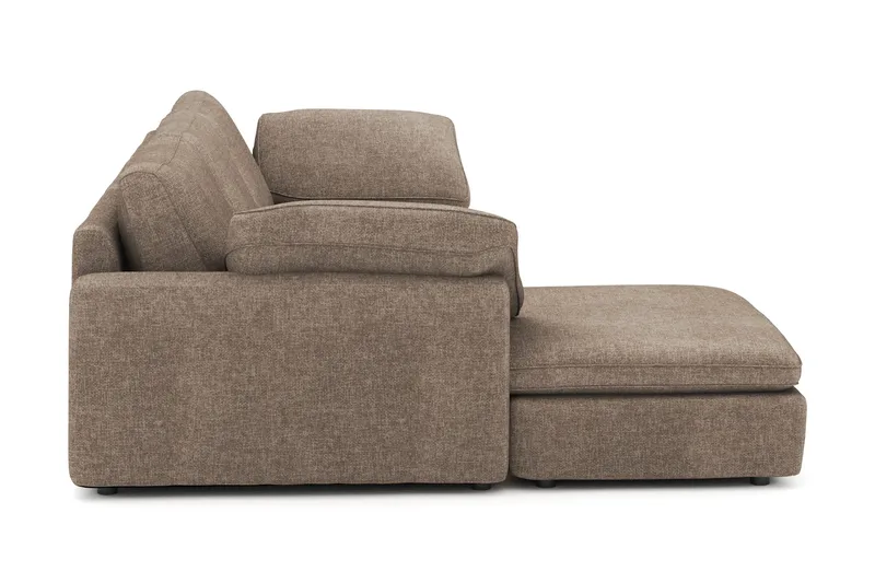Visby 4-sits L-formad Djup Vändbar Soffa med Divan i Tyg - Brun - Products - Möbler - Soffa - Divansoffa & schäslongsoffa - 4 sits soffa med divan