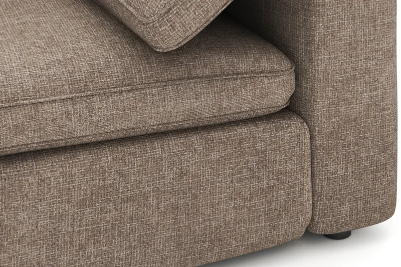 Visby 4-sits L-formad Djup Vändbar Soffa med Divan i Tyg - Brun - Products - Möbler - Soffa - Divansoffa & schäslongsoffa - 4 sits soffa med divan