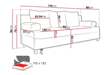Eifion Soffa 3-sits - Mörkgrå - Products - Möbler - Soffa - 3 sits soffa