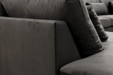 Grande 5-sits Soffa med Schäslong Vänster - Mörkgrå Sammet - Products - Möbler - Soffa - Sammetssoffa