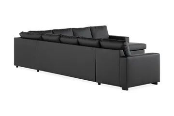 Crazy 7-sits Högervänd U-formad XX-Large Hörnsoffa med divan i Konstläder - Svart - Products - Möbler - Soffa - Hörnsoffa - Hörnsoffa med divan
