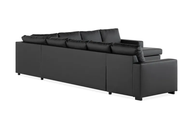 Crazy 7-sits Högervänd U-formad XX-Large Hörnsoffa med divan i Konstläder - Svart - Products - Möbler - Soffa - Hörnsoffa - Hörnsoffa med divan
