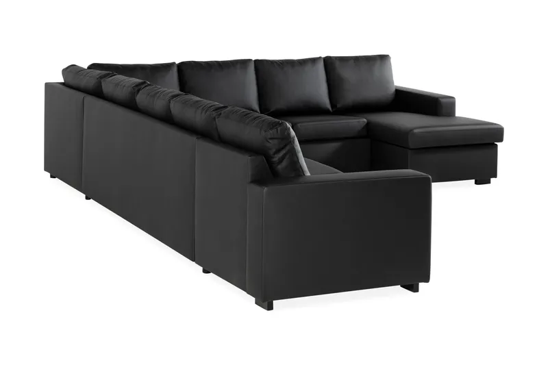 Crazy 7-sits Högervänd U-formad XX-Large Hörnsoffa med divan i Konstläder - Svart - Products - Möbler - Soffa - Hörnsoffa - Hörnsoffa med divan