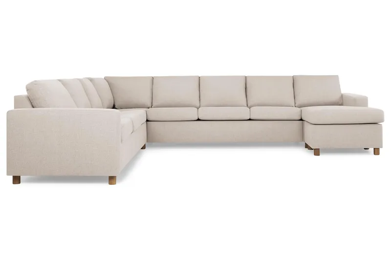 Crazy 7-sits Högervänd U-formad XX-Large Hörnsoffa med divan i Tyg - Beige - Products - Möbler - Soffa - Hörnsoffa - Hörnsoffa med divan