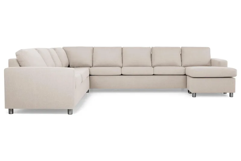 Crazy 7-sits Högervänd U-formad XX-Large Hörnsoffa med divan i Tyg - Beige - Products - Möbler - Soffa - Hörnsoffa - Hörnsoffa med divan