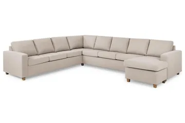 Crazy 7-sits Högervänd U-formad XX-Large Hörnsoffa med divan i Tyg - Beige - Products - Möbler - Soffa - Hörnsoffa - Hörnsoffa med divan