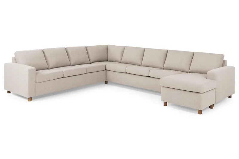 Crazy 7-sits Högervänd U-formad XX-Large Hörnsoffa med divan i Tyg - Beige - Products - Möbler - Soffa - Hörnsoffa - Hörnsoffa med divan