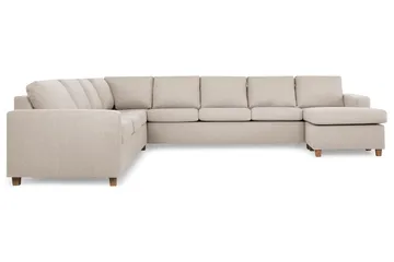 Crazy 7-sits Högervänd U-formad XX-Large Hörnsoffa med divan i Tyg - Beige - Products - Möbler - Soffa - Hörnsoffa - Hörnsoffa med divan