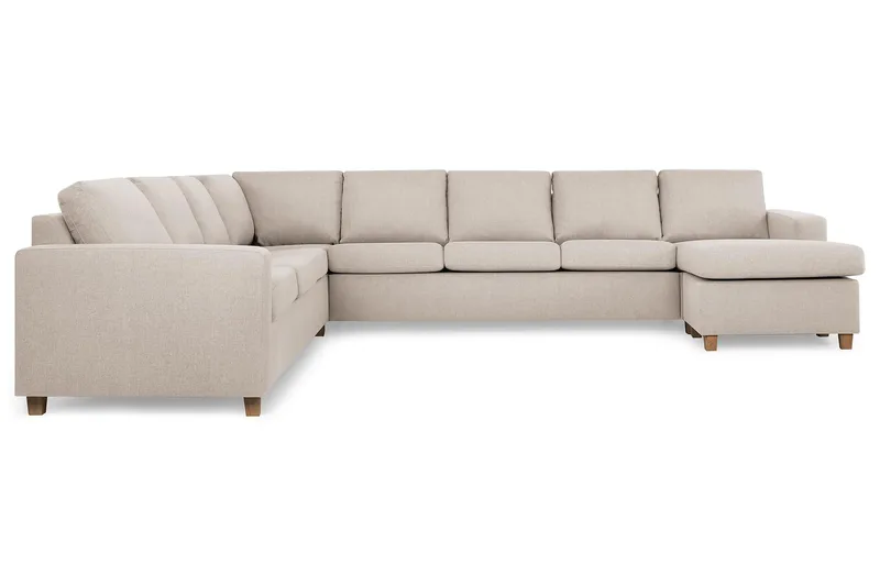 Crazy 7-sits Högervänd U-formad XX-Large Hörnsoffa med divan i Tyg - Beige - Products - Möbler - Soffa - Hörnsoffa - Hörnsoffa med divan