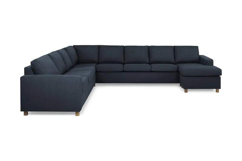 Crazy 7-sits Högervänd U-formad XX-Large Hörnsoffa med divan i Tyg, Blå
