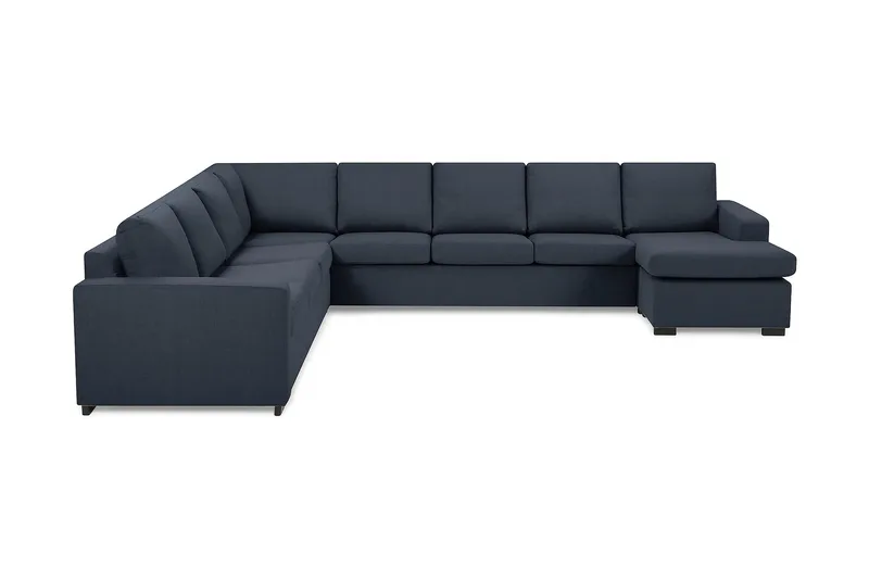 Crazy 7-sits Högervänd U-formad XX-Large Hörnsoffa med divan i Tyg, Blå