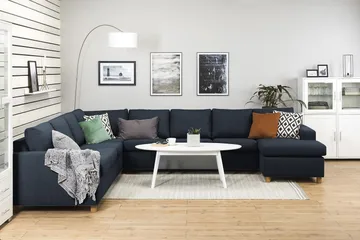 Crazy 7-sits Högervänd U-formad XX-Large Hörnsoffa med divan i Tyg - Blå - Products - Möbler - Soffa - Hörnsoffa - Hörnsoffa med divan