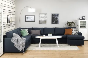 Crazy 7-sits Högervänd U-formad XX-Large Hörnsoffa med divan i Tyg - Blå - Products - Möbler - Soffa - Hörnsoffa - Hörnsoffa med divan
