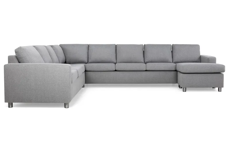 Crazy 7-sits Högervänd U-formad XX-Large Hörnsoffa med divan i Tyg - Grå - Products - Möbler - Soffa - Hörnsoffa - Hörnsoffa med divan