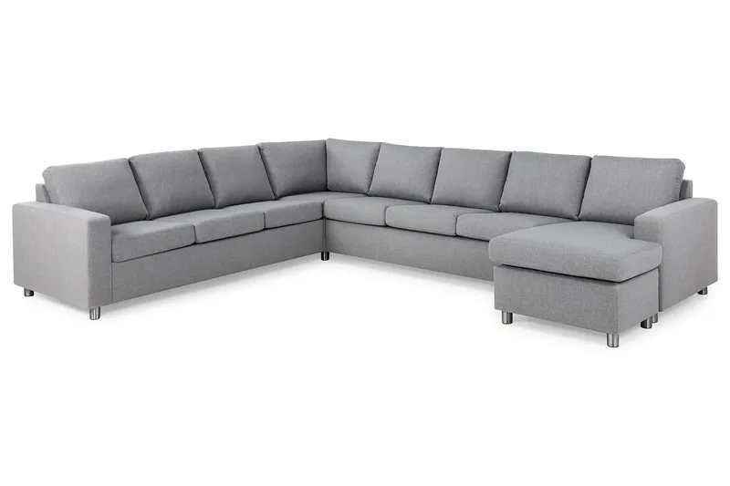 Crazy 7-sits Högervänd U-formad XX-Large Hörnsoffa med divan i Tyg - Grå - Products - Möbler - Soffa - Hörnsoffa - Hörnsoffa med divan
