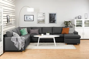 Crazy 7-sits Högervänd U-formad XX-Large Hörnsoffa med divan i Tyg - Mörkgrå - Products - Möbler - Soffa - Hörnsoffa - Hörnsoffa med divan