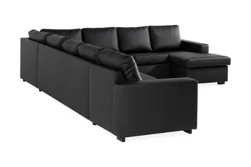 Crazy 7-sits Vändbar U-formad XX-Large Hörnsoffa med divan i Konstläder - Svart - Products - Möbler - Soffa - Hörnsoffa