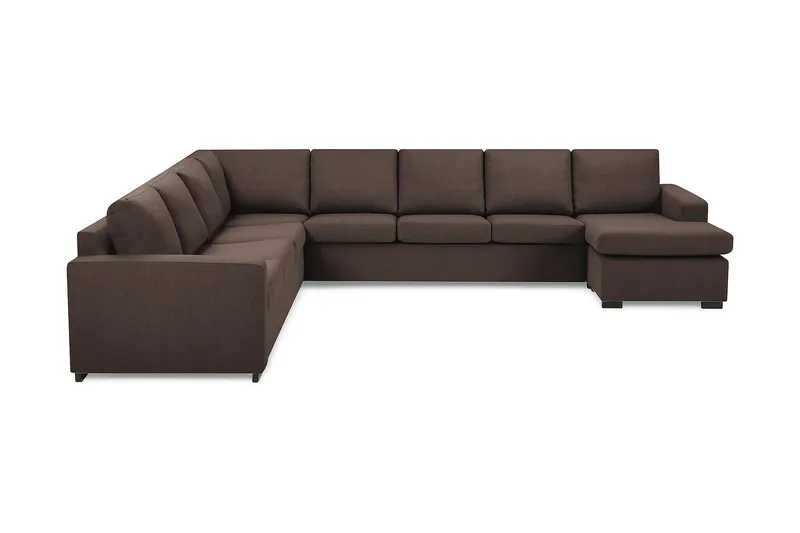 Crazy 7-sits Vändbar U-formad XX-Large Hörnsoffa med divan i Tyg, Brun