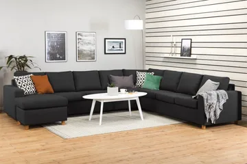 Crazy 7-sits Vändbar U-formad XX-Large Hörnsoffa med divan i Tyg - Mörkgrå / Antracit - Products - Möbler - Soffa - Hörnsoffa - Hörnsoffa med divan