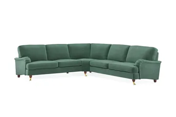 Howard Lyx 6-sits Högervänd L-formad Hörnsoffa i Sammet - Mörkgrön - Products - Möbler - Soffa - Hörnsoffa
