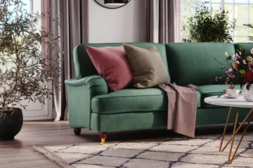 Howard Lyx 6-sits Högervänd L-formad Hörnsoffa i Sammet - Mörkgrön - Products - Möbler - Soffa - Hörnsoffa