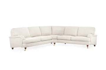 Howard Lyx 6-sits Vänstervänd L-formad Hörnsoffa i Sammet - Krämvit - Products - Möbler - Soffa - Hörnsoffa