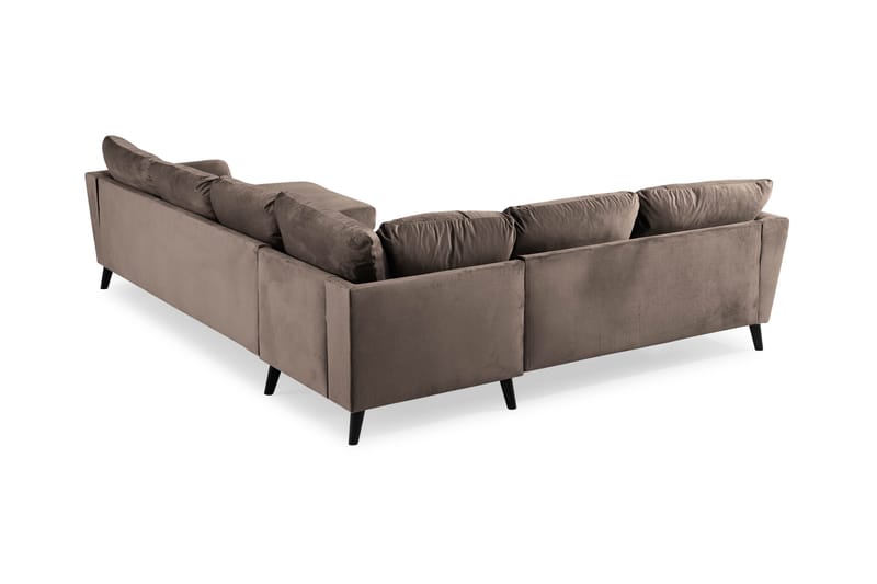 Trend 5-sits Högervänd L-formad Hörnsoffa med Divan i Sammet - Brun - Products - Möbler - Soffa - Hörnsoffa
