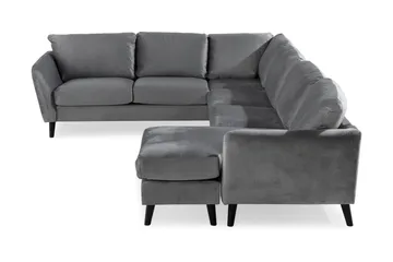 Trend 5-sits Högervänd L-formad Hörnsoffa med Divan i Sammet - Ljusgrå - Products - Möbler - Soffa - H örnsoffa