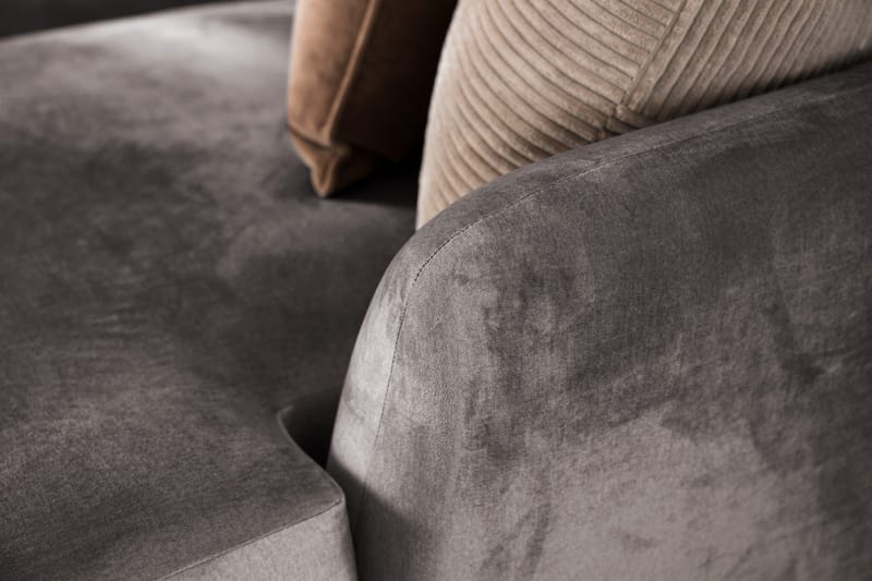 Trend 5-sits Högervänd L-formad Hörnsoffa med Divan i Sammet - Mörkgrå - Products - Möbler - Soffa - Hörnsoffa