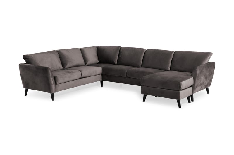 Trend 5-sits Högervänd L-formad Hörnsoffa med Divan i Sammet - M örkgrå - Products - Möbler - Soffa - Hörnsoffa