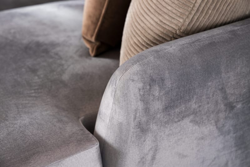Trend 5-sits Vänstervänd U-formad Hörnsoffa med divan i Sammet - Ljusgrå - Products - Möbler - Soffa - Hörnsoffa