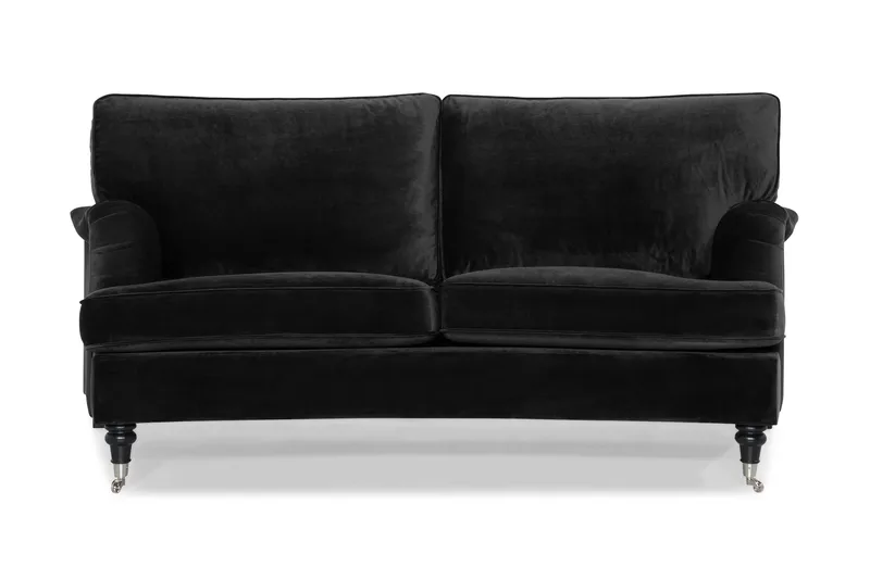 Howard Classic 2-sits Svängd Sammetssoffa, Svart