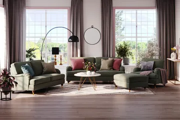 Howard Lyx 3-sits Manchestersoffa - Mörkgrön - Products - Möbler - Soffa - 3 sits soffa